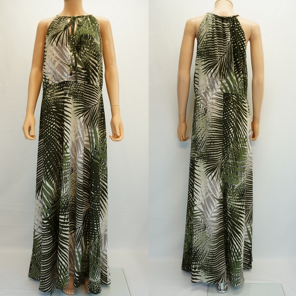 Sangria Sleeveless Keyhole Floral Print Maxi Dress - Picture 2 of 5